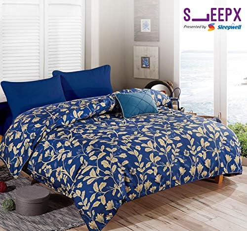 SleepX All- Season Comforter King Size Reversible with Fine Microfibres, Dark Blue