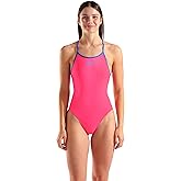 Arena Womens Solid Team Swimsuit Tie Back MaxLife Open Back Sports Bathing Suit Athletic Swimwear