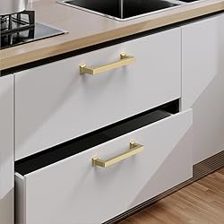 9BUILD 10 Pack 5 Inch Cabinet Handles Gold Cabinet