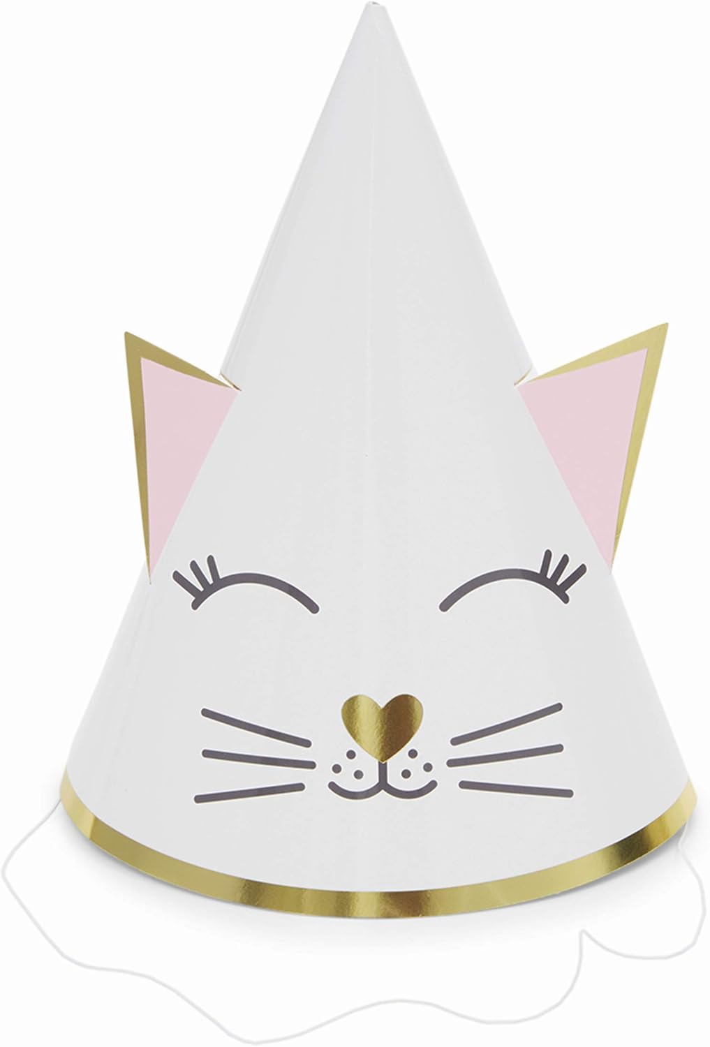 Cat Birthday Party Cone Hats (White, Pink, 24 Pack): Health & Personal Care