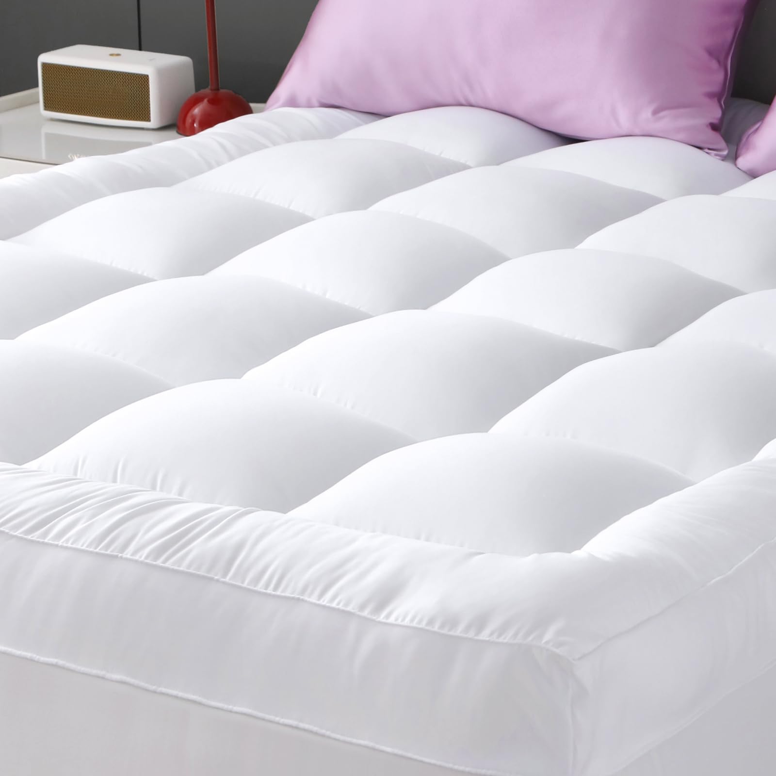 YUGYVOB Queen Size Mattress Topper Extra Thick, Cooling, and Breathable Mattress Pad 8-21" Deep Pocket Soft Down Alternative Fill Image