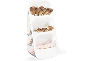 EXIN DECHEN Makeup Brush Holder Organizer,Tiered Makeup Brush Organizer for Vanity Countertop,Toothbrush Holders,Bathroom Counter Desk Organizers,for Make up Brushs,Palette,Lipstick,Toothbrush(Clear)