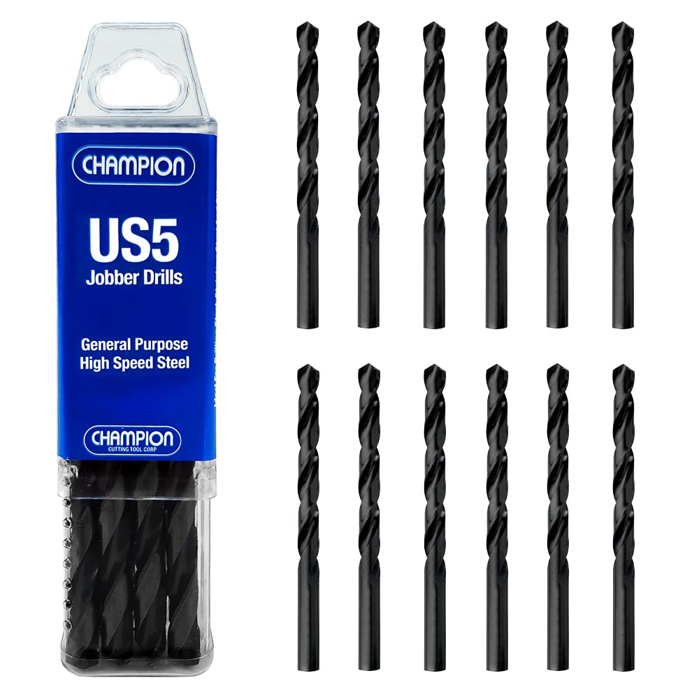 Champion Cutting Tool US5-3/16 General Purpose Jobber Drill Bits- Made in USA (12 per pack)