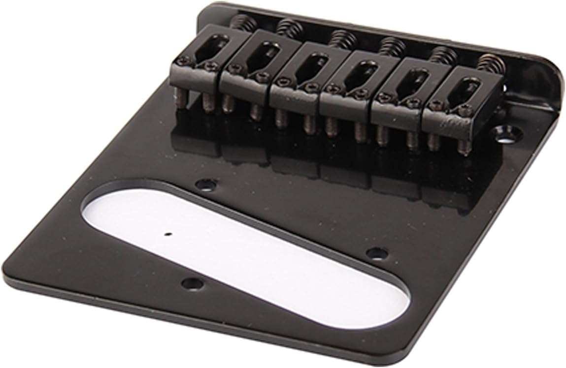 Musiclily 54mm Tele Bridge with 6 Modern Saddles for Squier Telecaster Electric Guitar,Black - Image 5
