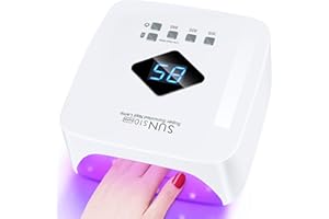 LKE Cordless UV Nail Lamp, 86W Rechargeable UV Light for Gel Nails, Nail Dryer with 30Pcs Lamp Beads, Nail Light Professional Led Nail Lamp with 4 Timer Setting for Salon and Home (White)
