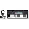 Audiosavings Bundle: Novation LAUNCHKEY MINI 37 MK4 37-key MIDI Ableton Live Keyboard Controller Bundle with Rockville PRO-M50 Studio Headphones w/Detachable Coil Cable & Case+Extra Ear Pad (2 Items)