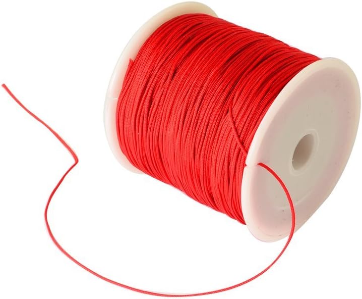 arricraft 150 Yards 0.5mm Nylon Cord, Nylon Beading String, Nylon Knotting Cord for Necklace Bracelet Beading Bracelet Making-Red