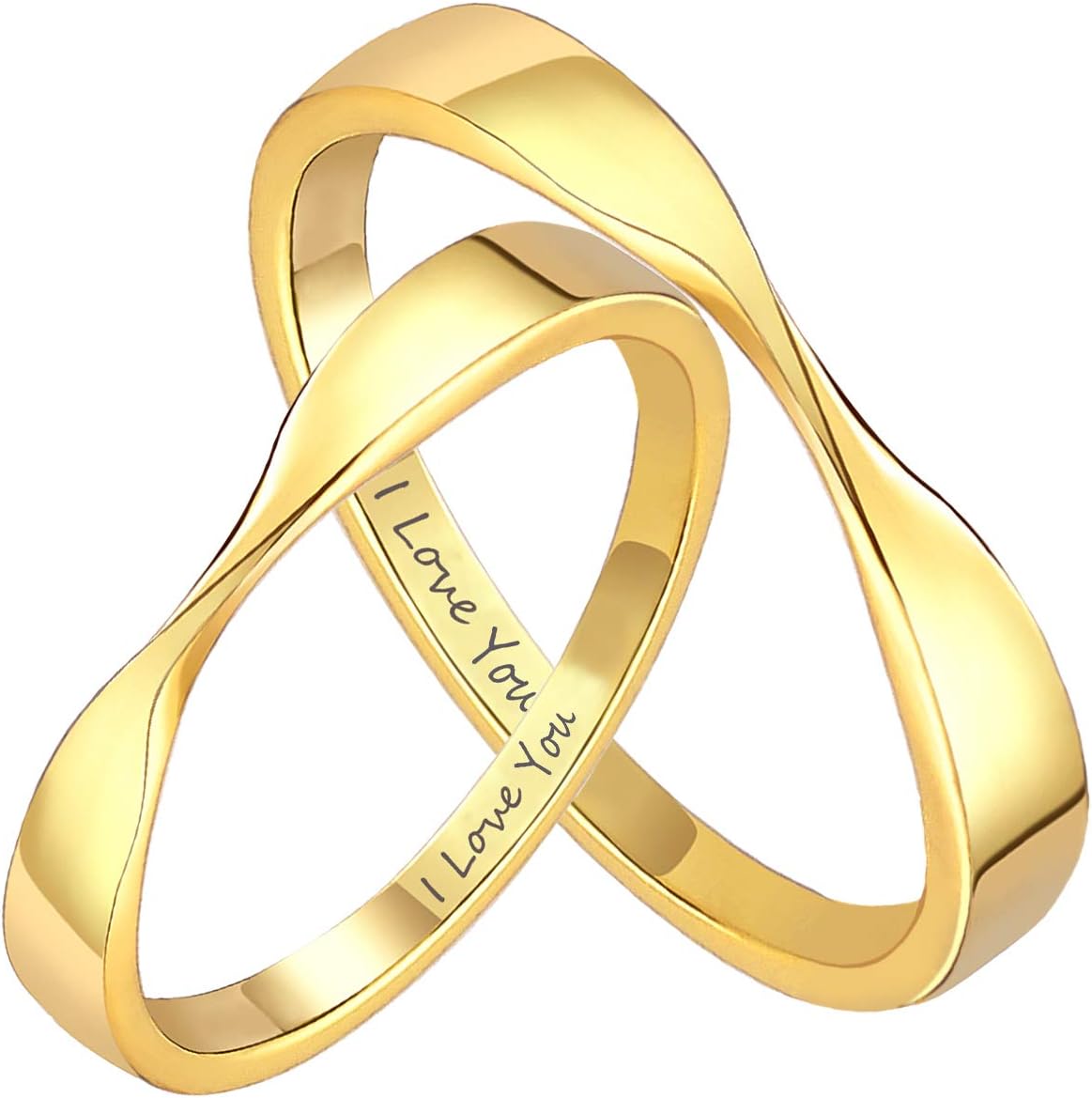 Aienid Couple Rings for Him and Her Sets Promise Ring Sterling Silver Band I Love You Necklace Gold Chain