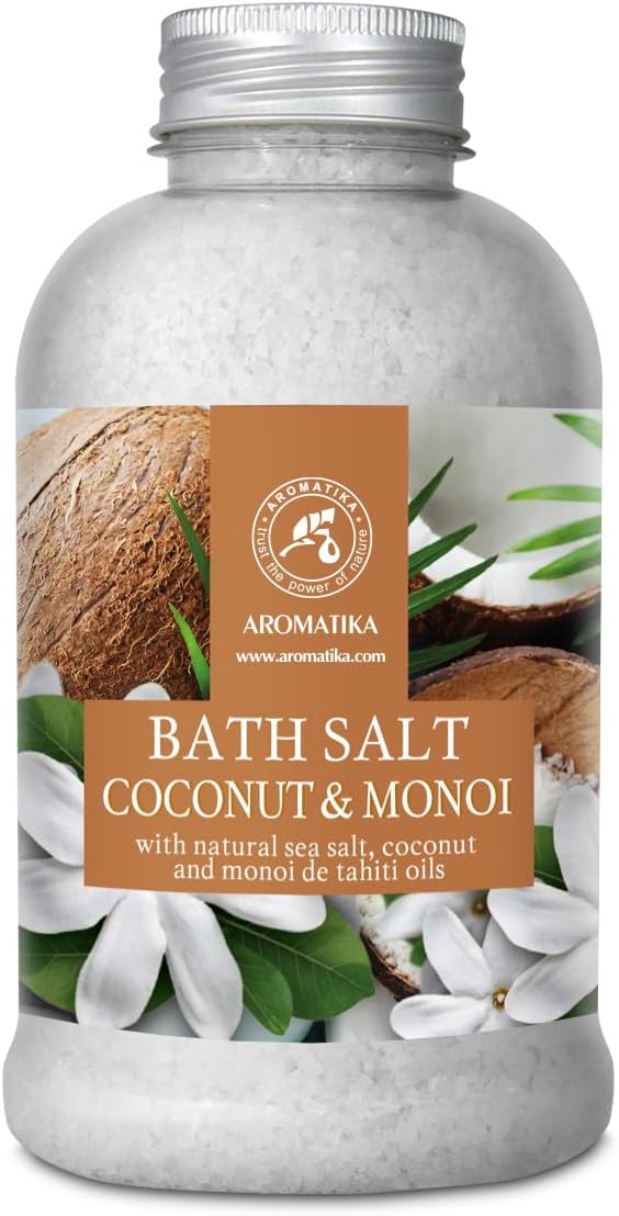 AROMATIKA Coconut Monoi Bath Salts 600g Natural Sea Salt Aromatherapy Soak