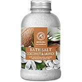 Bath Salts Coconut Monoi 21.16 Oz - Coconut Monoi Bath Salts 600g - Best for Good Sleep - Stress Relief - Beauty - Relaxing - Bathing - Body Care