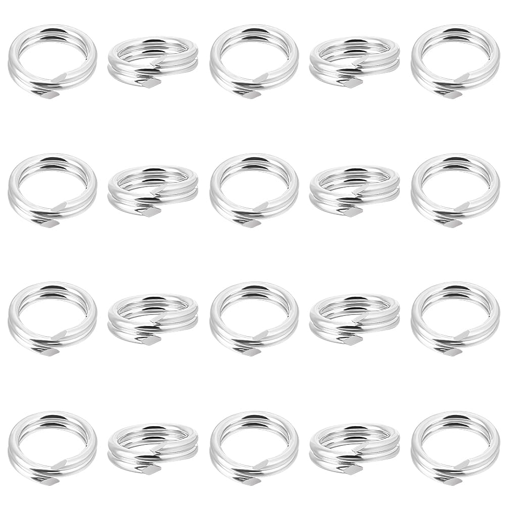 Beebeecraft 20Pcs Sterling Silver Double Loop Jump Rings 5x1mm Small Round Open Split Jump Rings Loop Connectors with Storage Box for Jewellery Making Necklaces Keychain Keyring DIY Craft