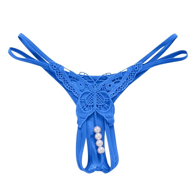 Amoyl Damen String Offene Spitze Schritt Tanga Mesh Perle Sexy Versuchung Hosen Erotische Dessous Unterhosen