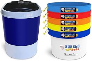 BUBBLEBAGDUDE Bubble Bags Machine 5 Gallon 5 Bag w/ 110 Volts Mini Washer Set - Herbal Ice Bubble Bag Essence Extractor Kit - Plant & Herb Extraction Bags w/Pressing Screen & Storage Bag