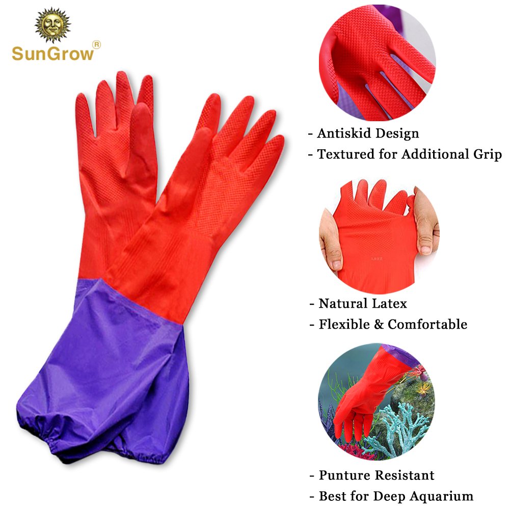 2 Aquarium Water Change Gloves by SunGrow (20\