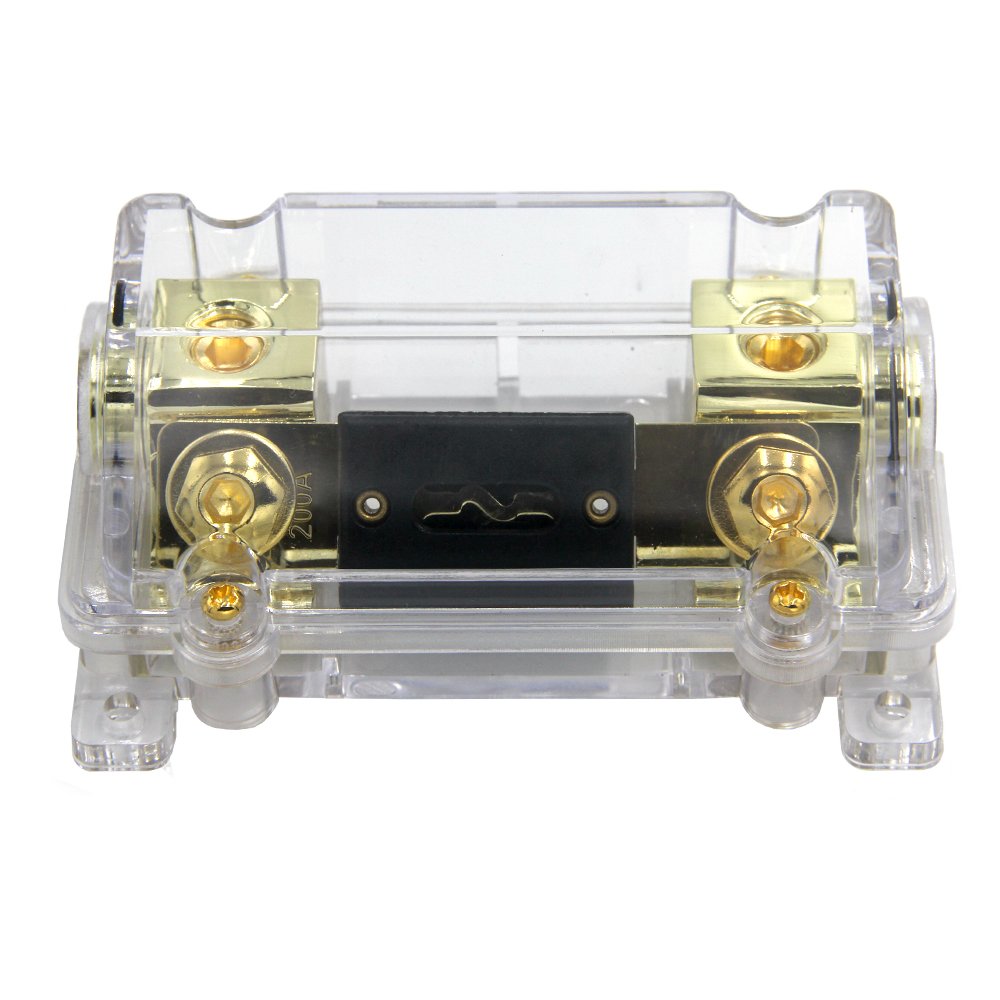 ZOOKOTO 200A Fuse Holder,Car Stereo Audio Inline ANL Fuse Holder 0 2 4 Gauge in Out with 200 Amp Fuse
