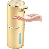 Automatic Foaming Soap Dispenser - Hand Free Pump Touchless Soap Dispenser USB Rechargeable Dispenser with 380ml, 4levels Adjustable Dispenser for Bathroom Kitchen