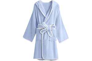 Umeyda Boys Girls Bathrobe Soft Towel Hooded Robe Kids Terry Cloth Cotton Robes, 3-12 Years