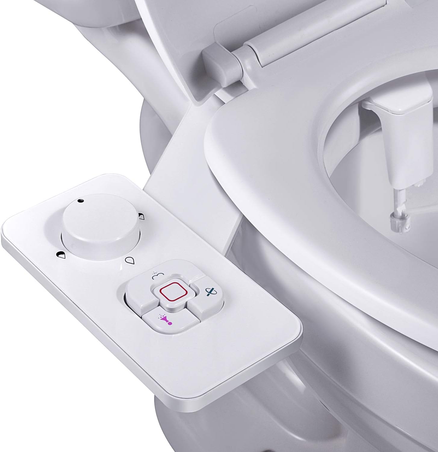Bidet Attachment for Toilet UK- SAMODRA Non-Electric Cold Water Bidet Toilet Seat Attachment with Pressure Controls,Retractable Self-Cleaning Dual Nozzles for Frontal & Rear Wash
