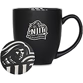 Rico Industries NCAA New Jersey City Gothic Knights 15oz Laser Engraved Matte Black Ceramic Bistro Mug - for Hot or Cold Drinks