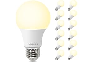 DEGNJU A19 LED Light Bulbs, 60 Watt Equivalent LED Bulbs, Soft White 2700K, 800 Lumens, E26 Standard Base, Non-Dimmable, 8W Warm White LED Bulbs for Bedroom Living Room, 12 Pack