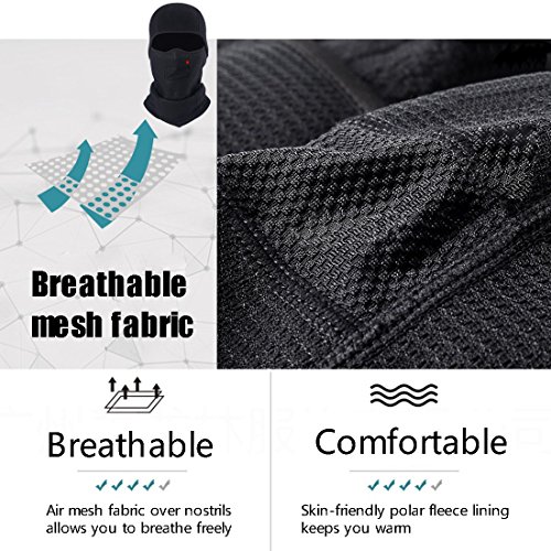 Xianheng Balaclava Face Mask Winter Outdoor Sports Cold Weather Neck Warmer Windproof for Men Women SKi Cycling Motorcycle Snowboard Hiking Running,Black