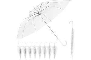 PROFASION Clear Wedding Umbrellas Bulk, High-Visibility Transparent Rain Umbrella, Firm and Durable, Easy Operation, Large Clear Umbrella for Wedding Bride Groom Photography Golf Outdoor
