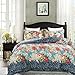 Vaulia Lightweight Microfiber Duvet Cover Sets, Vintage Floral Pattern Design - Queen Size