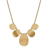 MYCUTEY Chunky Gold Statement Necklace For Women Snake Chain Necklace With Vintage Irregular Metal Pendants Boho Jewelry Gift