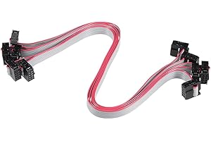 uxcell IDC 8 Pins Connector Flat Ribbon Cable Female Connector Length 30cm 2.54mm Pitch,5pcs