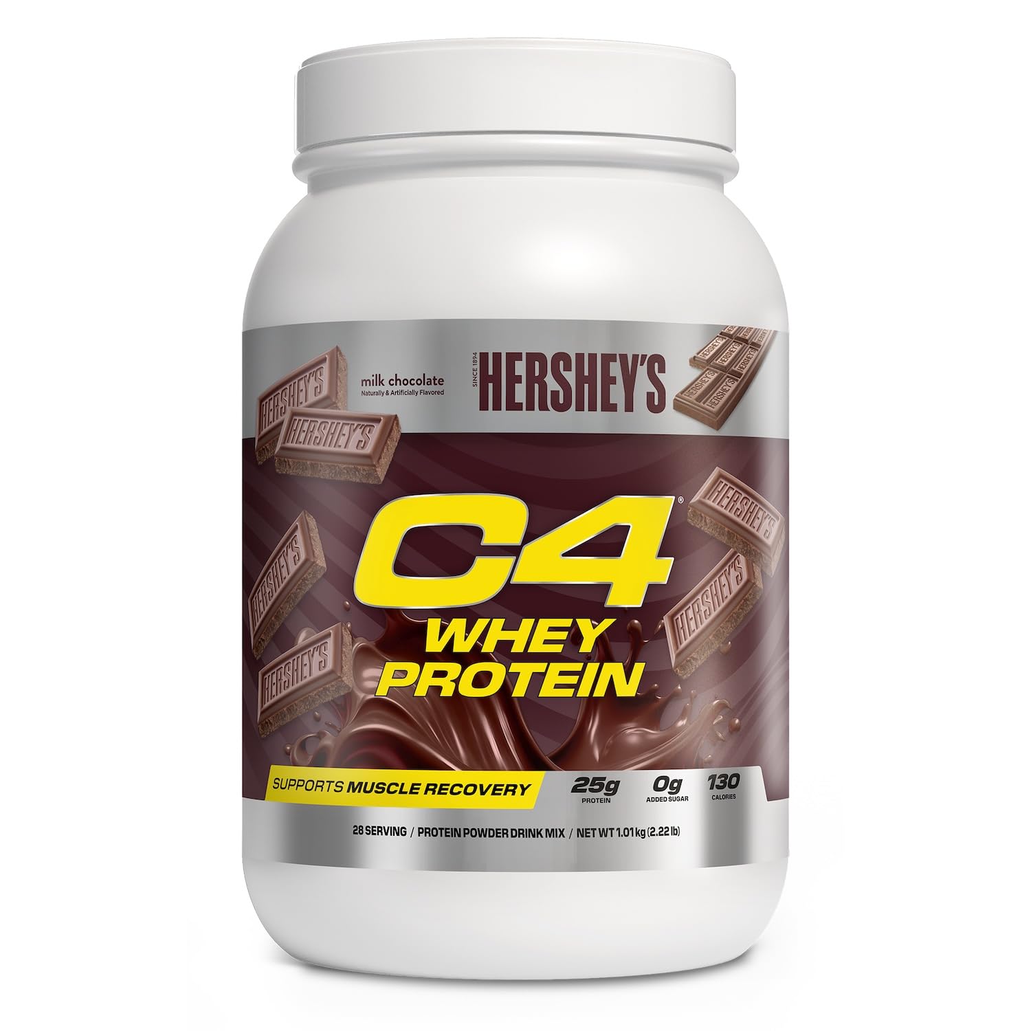 Cellucor C4 Whey Protein Powder, Hershey’s Chocolate – 25g Protein, 0g Added Sugar, 130 Calories Per Serving, Supports Muscle Recovery, 28 Servings, Premium Whey for Post-Workout