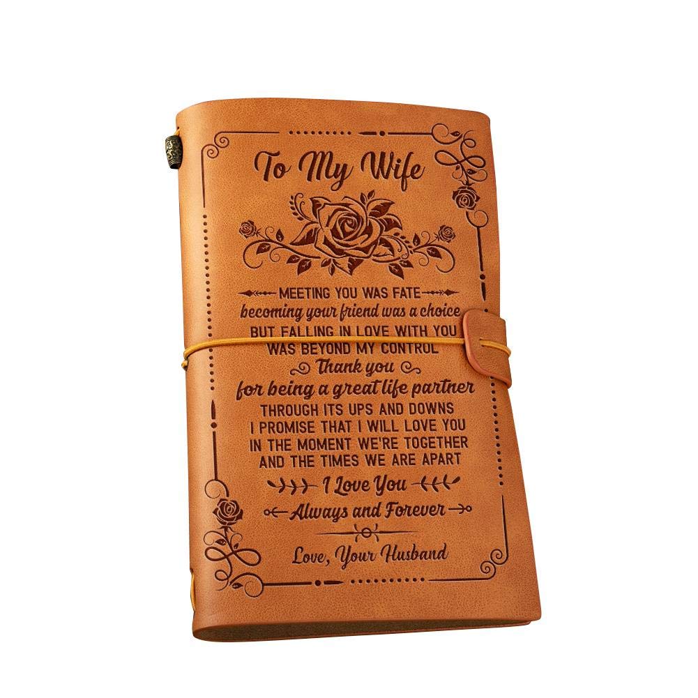 To My Wife 1 Year Birthday Gift Notebooks Gift From Husband Leather Journal To Wife Gift For Wife Meeting You Was Fate Valentine Gifts Journals Notebooks Office Products Femsa Com