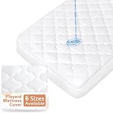 Pack and Play Mattress Pad (6 Sizes) Cover Only | Compatible with Graco Pack 'n Play Travel Dome DLX Playard, Waterproof Soft Quilted Sheets Cover Protector