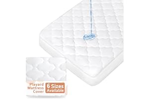 MOONSEA Pack and Play Mattress Pad (6 Sizes), Compatible with Graco Pack and Play On The Go Playard and Portable Playard, Pack and Play Sheets Fitted Waterproof Protector Cover Soft Quilted