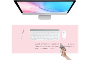 ETOMIEL Dry Erase Desk Mat, Waterproof Desk Pad, Erasable Writing White Board for Making Plans, Non-Slip Large Desktop Protector for Office, Home, School 31"x13"(Pink)