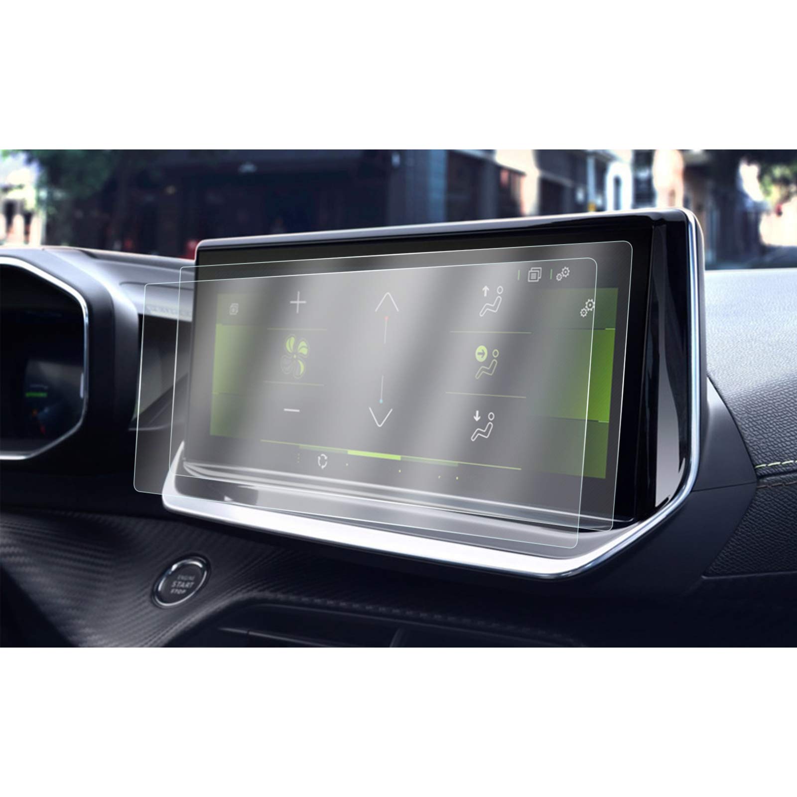 CDEFG Peugeot 208 E-208 2008 E-2008 2020-2023 Car Navigation Protective Film 4H Scratch-Resistant Anti-Fingerprint 10 Inch GPS Transparent Screen Protector [Pack of 2]