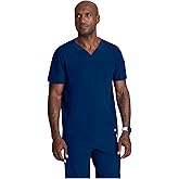 Barco Men's Blue V-Neck Ribbed Scrub Top 5XL