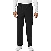 Wink Scrubs Unisex, Boundless, Straight-Leg Pants with Tuck-in Drawstring and 6 Pockets, Black, XS