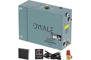 DWALE Steam Generator, 6KW Mercial Steam Generator, Home Steam Bath, Segmented Heating & Temperature Customization with LED Controller Auto Drain for Suitable Space Heating 176-247 Cubic feet