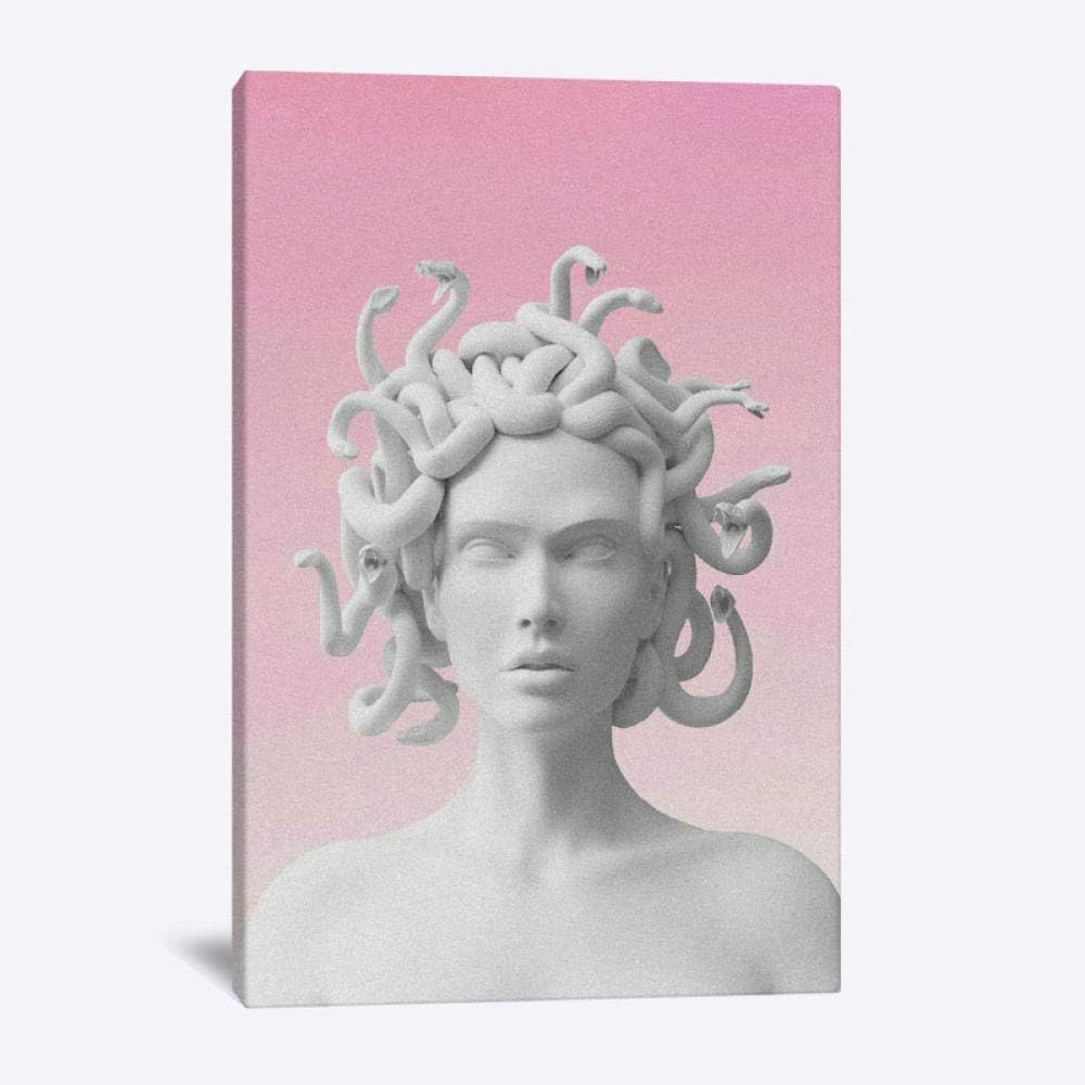 JYWDZSH Canvas Print Medusa Gorgon Plaster Statue Aesthetics Home Kids Baby Living Room Bedroom Decor Print Poster Picture Painting Wall Art Canvas,15X20Cm No Frame