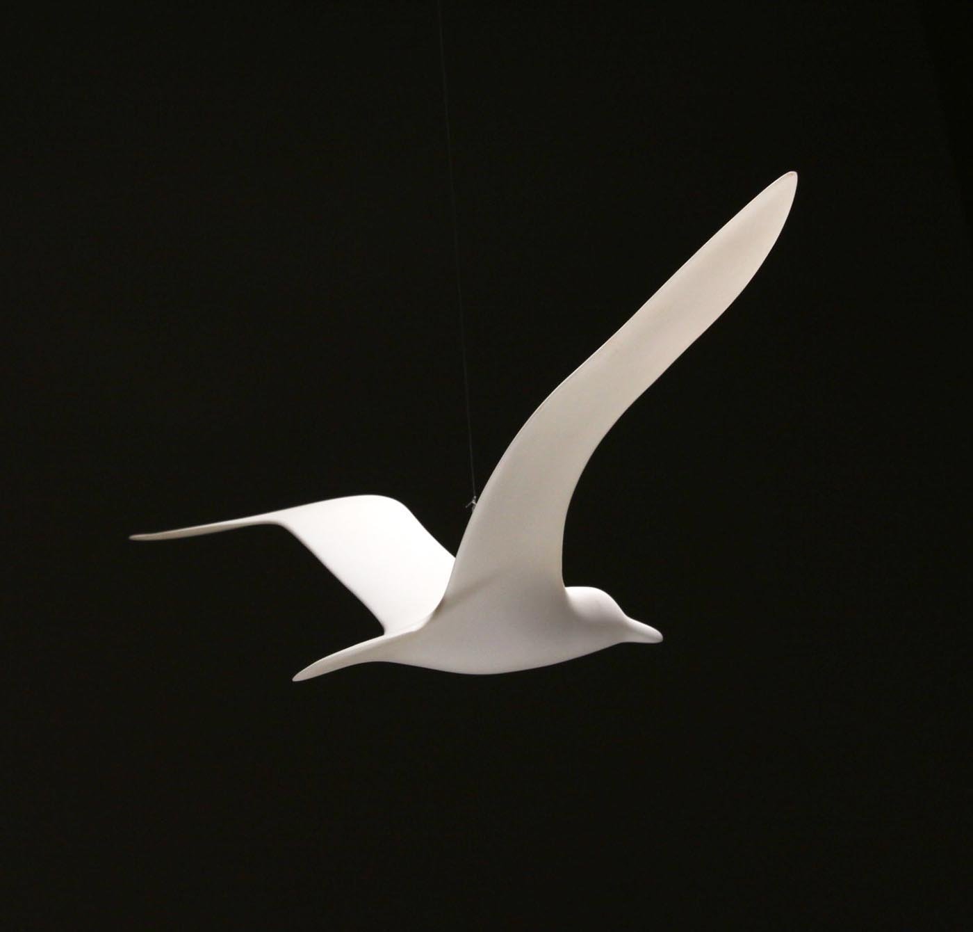 Seagull Mobile Sculpture by John Perry 14in Wing Span Wings up Soaring style Statue Decor