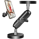 Jolliq Gym Magnetic Phone Holder Attach to Metal Surface, All Metal Dual Magnet Phone Mount for Gym, Compatible with All iPhone & Android, 360 Adjustable, Perfect for Recording Video (1.69in 25lbs)