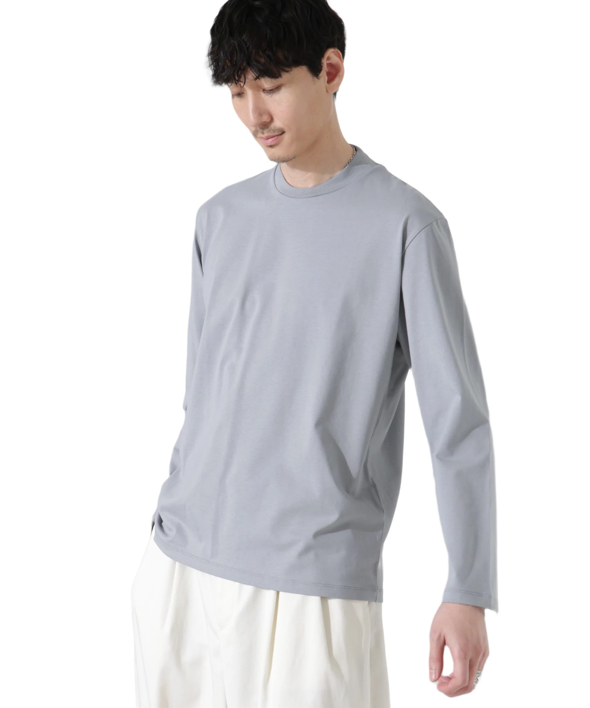 Tシャツ ジャケT (R) クルーネック 長袖 メンズ M 020 グレー 668-512321...