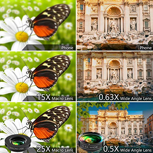image for Saimly 4K HD Phone Camera Lens Kit 10 in 1 for iPhone Samsung Android,