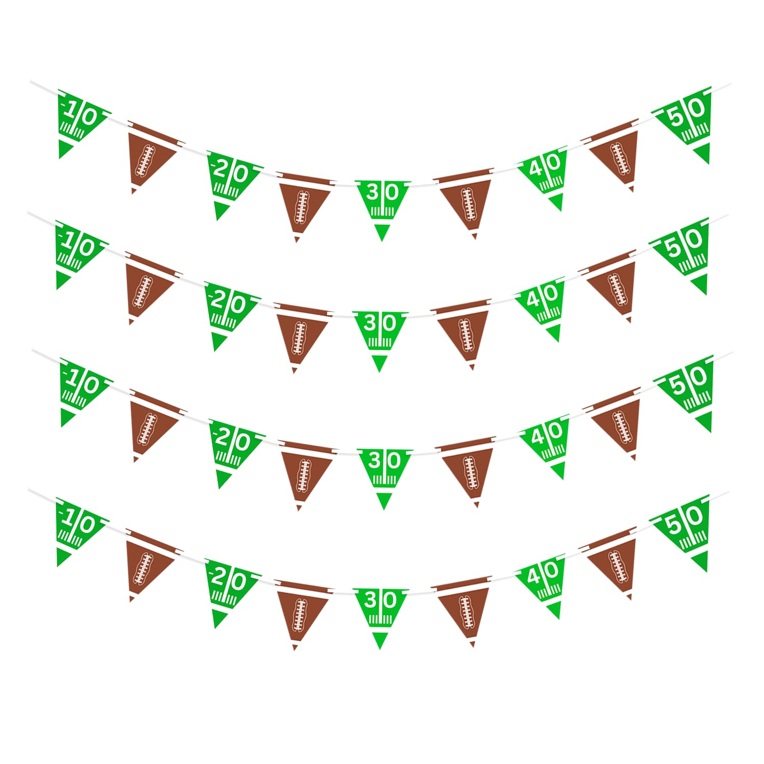 Photo 1 of 4E's Novelty 4 Pcs Football Flag Banner - No DIY 9ft Football Pennant Banner, Football Birthday Party Decorations, Football Party Supplies, Football Decor