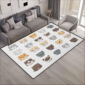 Alfombra Antideslizante, diseño de Emoji con Gatos y Perros con Varias
