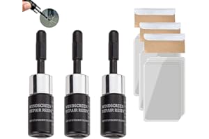 RENHE INGENUITY Windshield Crack Repair Kit, Windshield Repair Kit for Chips and Cracks, Car Window Glass Liquid Repair Set, Cracks Gone Glass Kit Automotive Windscreen Tool for Fixing Chips (3 Pieces)