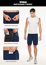 TSLA Men's 2 in 1 Active Running Shorts, Quick Dry