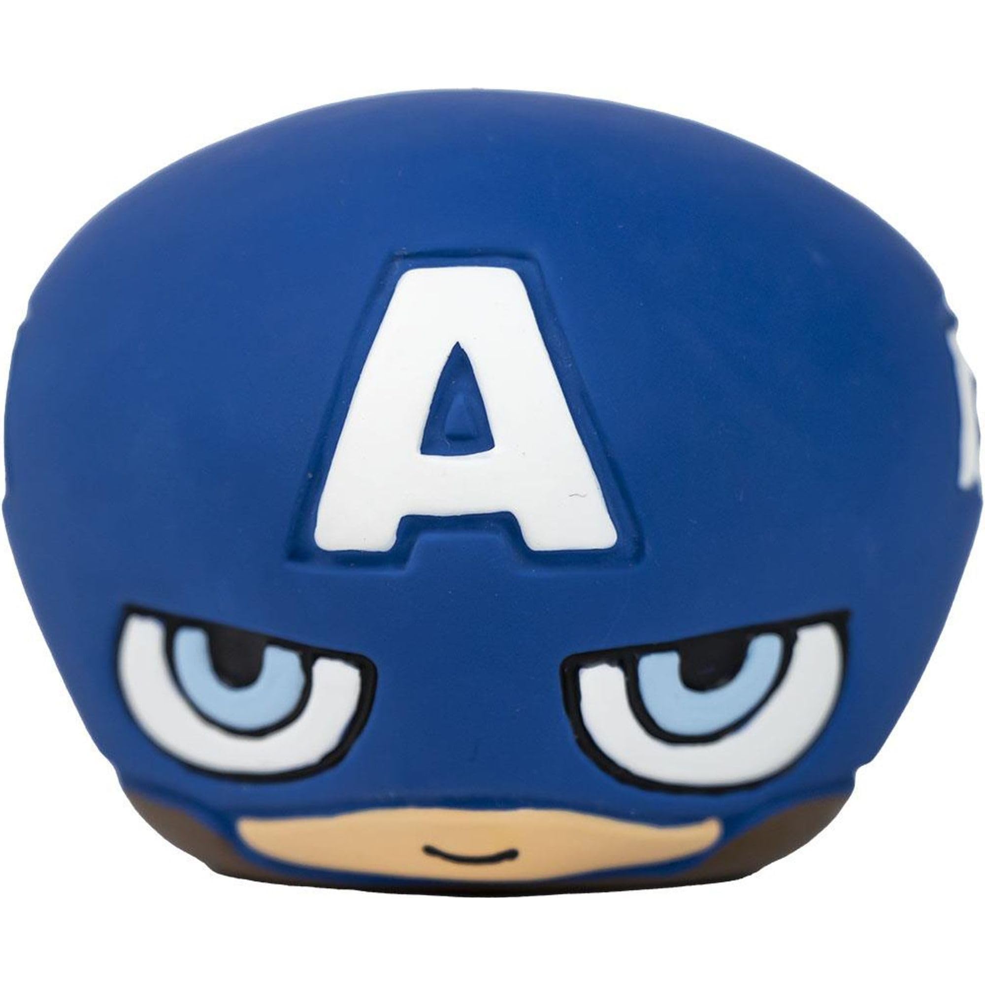CERDÁ LIFE'S LITTLE MOMENTS Marvel Dog Toy - Blue - Captain America Face Design - Size 8x7x8cm - Latex Dog Toy - Original Product Designed in Spain