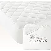 100% Cotton Organic Mattress Pad - Luxury Quilted Mattress Topper Protector Plush & Breathable Machine Washable Design - Fairtrade & GOTS Certified Premium 400GSM Thick with Deep Pocket (Cal King)