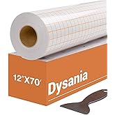 Transfer Tape for Vinyl - 12" x 70 FT w/Orange Alignment Grid for Adhesive Vinyl - Medium Tack Vinyl Transfer Tape for Silhouette Cameo, Decals, Signs, Windows and Stickers